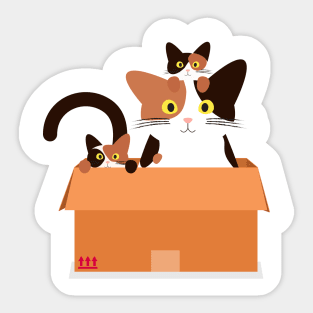 Mother and Kitties Sticker